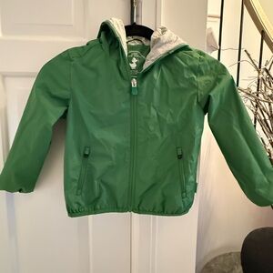 Save The Duck Green Hooded Kids Raincoat Size 4 - Like New!!